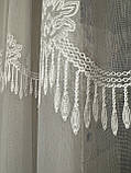 Готова коротка тюль. Кухонна тюль. Тюль до підвіконня. Тюль на кухню. Фіранка для кухні. Штори в кухню, фото 7