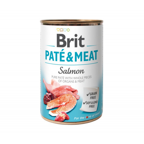 Влажный корм Brit Care Pate & Meat для собак, с лососем, 400 гр