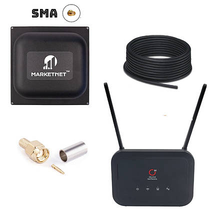 Комплект 4G LTE Wi-Fi роутер Olax AX8 Pro + 4G Антена MARKETNET Square SMA потужністю 21 dBi, фото 1