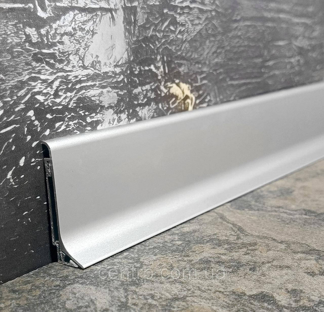 Накладний алюмінієвий плінтус BEST DEAL 4/40 срібло матове довжина 2,5 м, фото 1