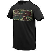 Футболка T-Shirt Helikon-tex FN FAL - Black/Rhodesian Camo, тактична чорна футболка з принтом автомата