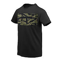 Футболка T-Shirt Helikon-tex FN FAL Black/Tiger Stripe, тактична чорна футболка з принтом автомата