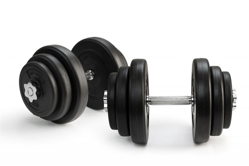 Гантелі | WCGPRO | 2х20 кг | Металевий гриф | Рифлений хват | Захист підлоги | Без запаху