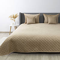 Покривало ТЕП "VELOUR" Золотий беж/Ромб круглий, 150x210