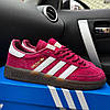 Жіночі кросівки Adidas Samba Light Bordo Адідас Самба бордові замша шкіра демісезон, фото 8