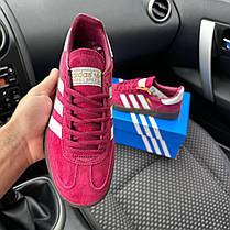 Жіночі кросівки Adidas Samba Light Bordo Адідас Самба бордові замша шкіра демісезон, фото 4