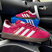 Жіночі кросівки Adidas Samba Light Bordo Адідас Самба бордові замша шкіра демісезон, фото 5