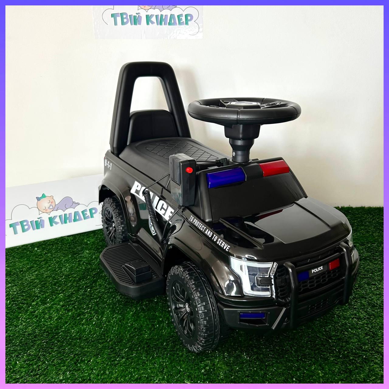 Дитяча толокар-електромобіль 2в1 Ford Police M 5844 світлові та звукові ефекти Чорний, фото 1