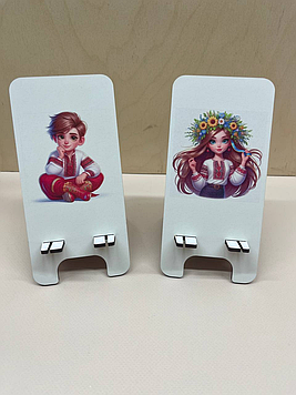 Іменна підставка під телефон з ілюстраціями. Подарунок першокласнику, випускнику