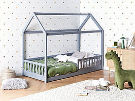 Дитяче ліжко-будиночок із сосни COSSAYE 90 x 200 см сіре