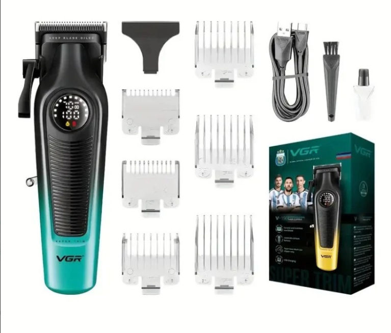 Професійна машинка для стрижки VGR Professional Super Trim V-196 GREEN, фото 1