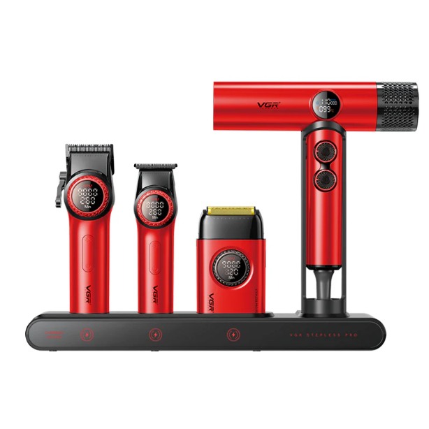 Набір для стрижки VGR Pro STEPLESS 4-в-1 Barber Series Combo Kit, фото 1