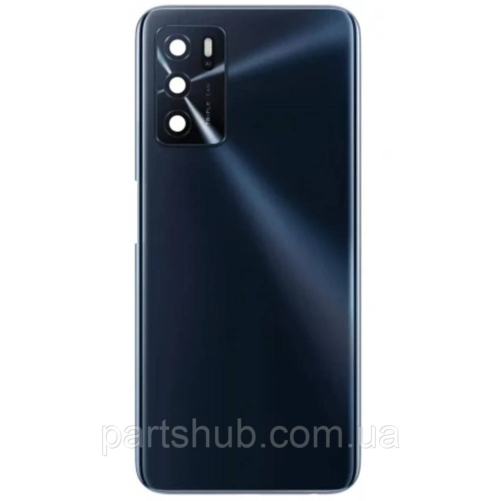 Задня кришка Oppo A16, Oppo A16s чорна оригінал Китай зі склом камери, фото 1