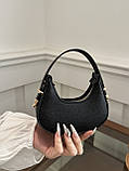 Жіноча маленька сумка багет 10642 чорна, фото 2