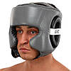 Шолом боксерський у мексиканському стилі шкіряний UFC PRO Training UHK-69959 M срібний-чорний Код UHK-69959, фото 6