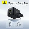 МЗП Baseus Palm Fast Charger Type-C+USB 30W с Cable Type-C to Type-C 60W 20V/3A 1m P1011160A113-01 Black, фото 8
