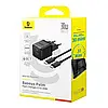 МЗП Baseus Palm Fast Charger Type-C+USB 30W с Cable Type-C to Type-C 60W 20V/3A 1m P1011160A113-01 Black, фото 7