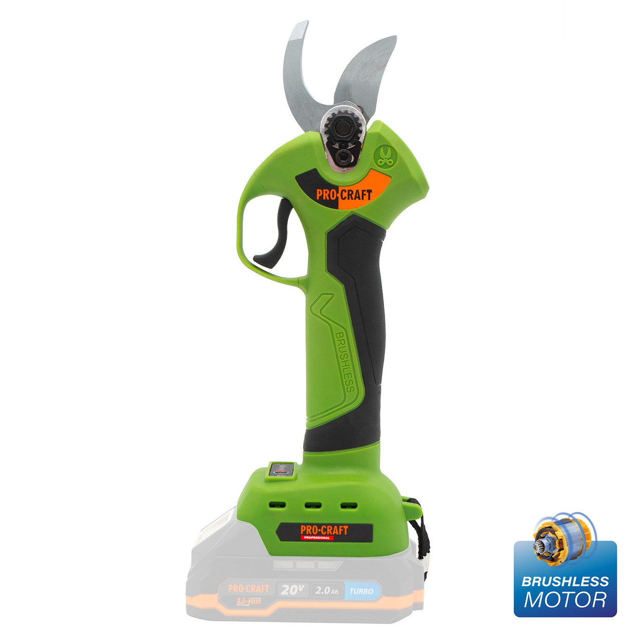 Акумуляторний секатор Procraft ES28Li, 20 В, діаметр різу до 25 мм, леза SK5, безщітковий (без акумулятора), фото 1