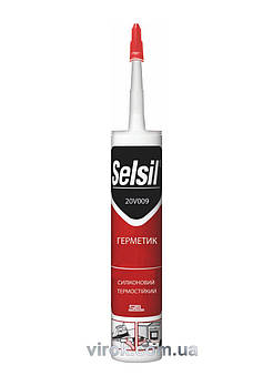 Герметик силіконовий термостійкий SELSIL (Червоний)  V310 мл. [25]