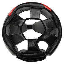 Шолом боксерський відкритий шкіряний FISTRAGE RAGE VL-6369 S-XL чорний-червоний Код VL-6369, фото 4