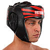 Шолом боксерський відкритий шкіряний FISTRAGE RAGE VL-6369 S-XL чорний-червоний Код VL-6369, фото 9
