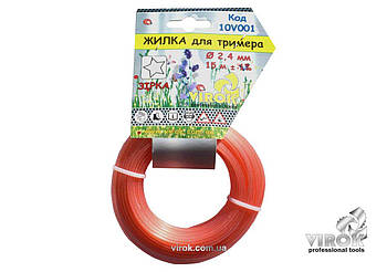 Жилка для тримера "ЗІРКА" TM VIROK: Ø= 2.7 мм, l = 15 м