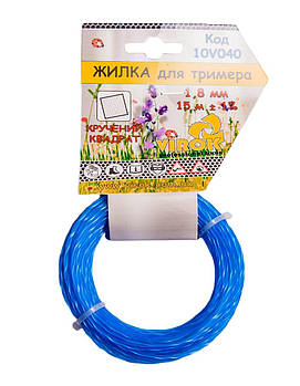 Жилка для тримера "Кружечий КВАДРАТ" TM VIROK: Ø= 1.8 мм, l= 15 м