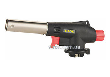 Пальник газовий VIROK з різьбовим (7/16) з'єднанням, п'єзо запал, 360° [50/4]