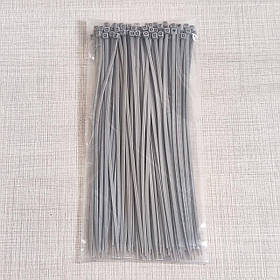 Стяжка кабельна "4х200" срібн. 100шт шир. 2,7мм довж. 200мм
