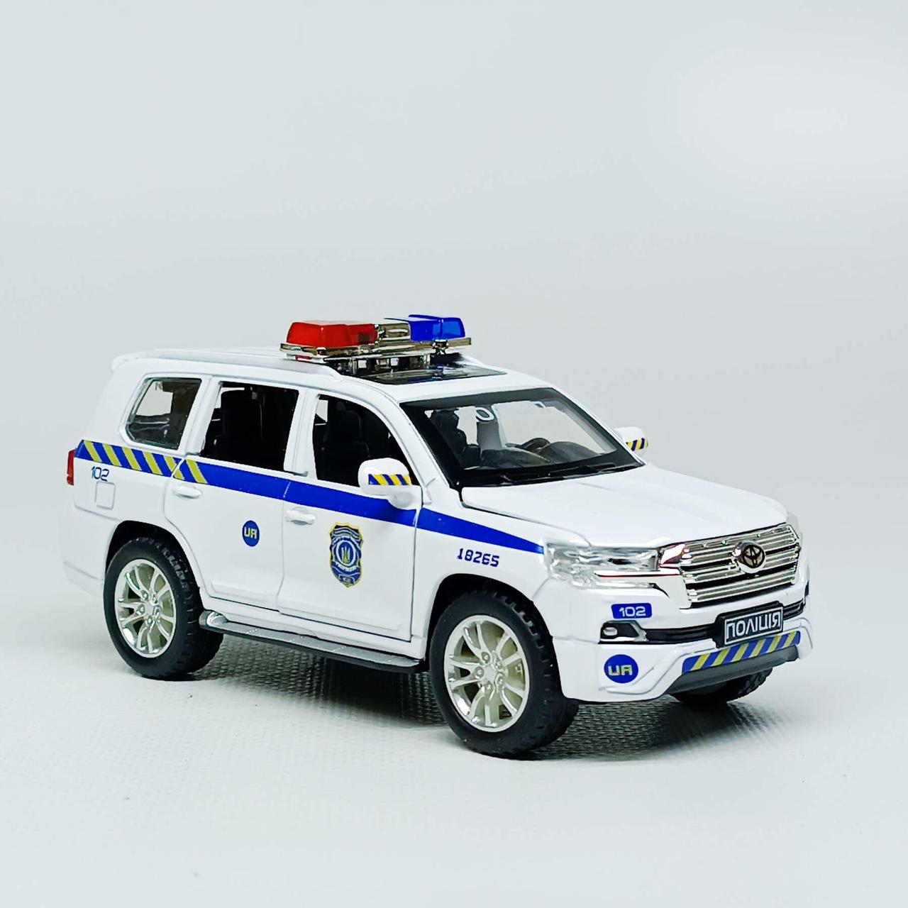 Машинка поліція Toyota Land Cruiser 1:32 TK Group – інерційна, світло звук, відчиняються двері 41153/2, фото 1