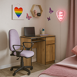 Сучасний невеликий вузький робочий письмовий стіл 90 см однотумбовий для ноутбука ЛДСП Бруклін Мебель Сервіс