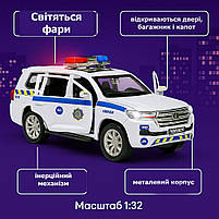 Машинка поліція Toyota Land Cruiser 1:32 TK Group – інерційна, світло звук, відчиняються двері 41153/2, фото 8