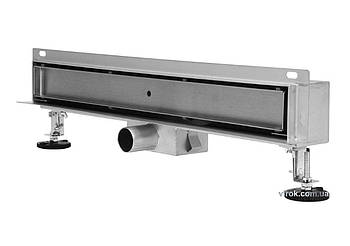 Трап стіновий зливний з нержавіючої сталі "BRICK" FALA; 50х 4х 5 см(DW)