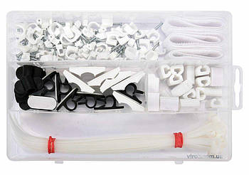 Гачки для кріплення кабелів VOREL, 124 шт.(DW)