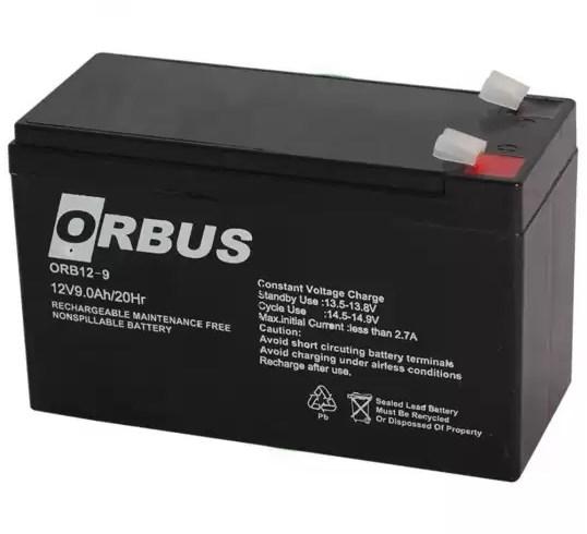 Акумуляторна батарея ORBUS ORB1290 AGM 12V 9Ah (151x65x94) 2.40 kg Q10/450, фото 1