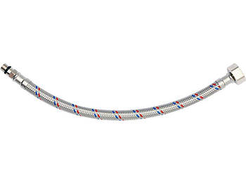 Шланг водопровідний з опліткою з нерж сталі FALA l= 300мм Ø= 8/12, з'єдн F-1/2" х M-M10x1- 17мм 1МПа