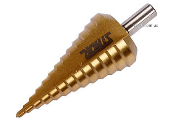 Свердло конічне ступінчасте титанове по металу STHOR : Ø= 4-39 мм HSS 4241, [10/40]