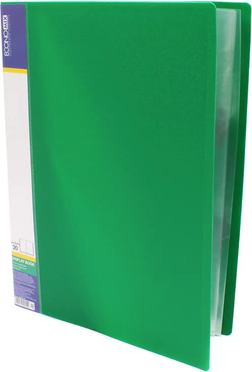 Папка для проспектів А4 EconoMix 20 файлів E30602-04 зелена