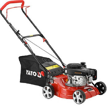 Газонокосарка бензинова YATO 2,1кВт, ширина різання: Ø= 41см, травозбірник- 40л