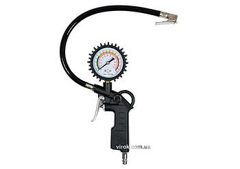 Пістолет пневматичний алюмінієвий VOREL для накачування шин з манометром, 0-6Bar і шлангом35см [30]