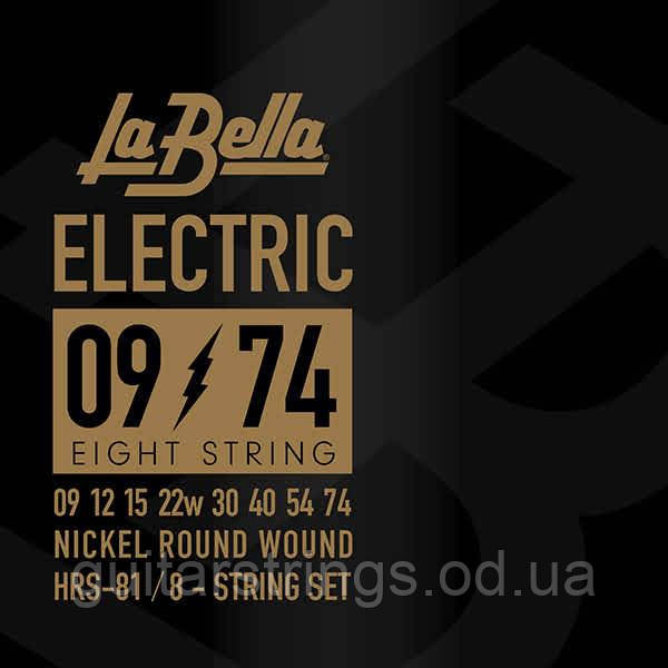 Струны La Bella HRS-81 Hard Rockin' Steel Nickel-Plated 8-String 9-74, фото 1