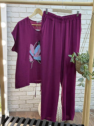 Шикарний жіночий костюм, тканина "Жатка" 50, 52 розмір 50, фото 2