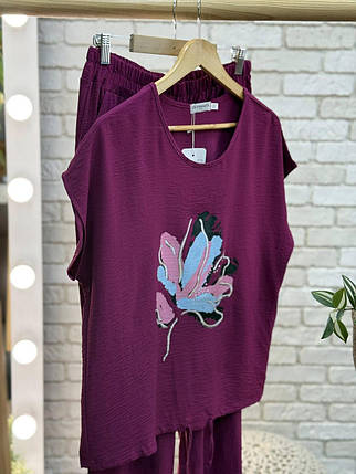 Шикарний жіночий костюм, тканина "Жатка" 50, 52 розмір 50, фото 3