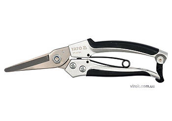 Секатор YATO : Нержавіюча сталь, алюміній, L= 200 мм, лезо M= 55 мм [12/60]
