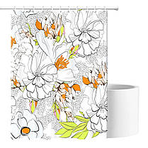 Шторка для ванни та душу з поліестеру водонепроникна Bathlux 180x180 см з кільцями для ванної кімнати, фото 4