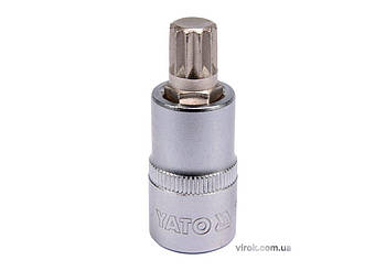 Головка торцева YATO квадрат 1/2 "SPLINE" M12, L= 55 мм [40/160]