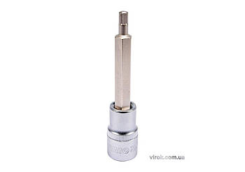 Головка торцева YATO квадрат 1/2 "SPLINE" подовжена M6, L= 100 мм [20/120]