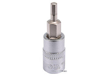 Головка торцева YATO квадрат 1/4". HEX M3, L= 37 мм [150/600]