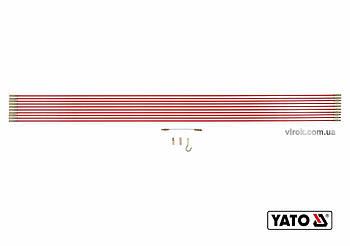 Протягувачі кабелів скловолокнисті YATO: 10шт x1м, гнучкий подовжувач,гачок 2 наконечника, 14шт [12]
