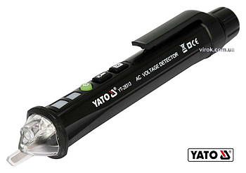Індикатор напруги мережі індуктивний безконтактн YATO: 12/48-1000 В, з ліхтарем, живл. 2 х ААА [120]